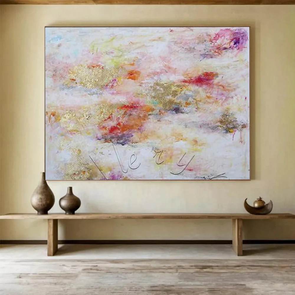 Office Handmade Clouds Cheerful Abstract Wall Art J60QZ